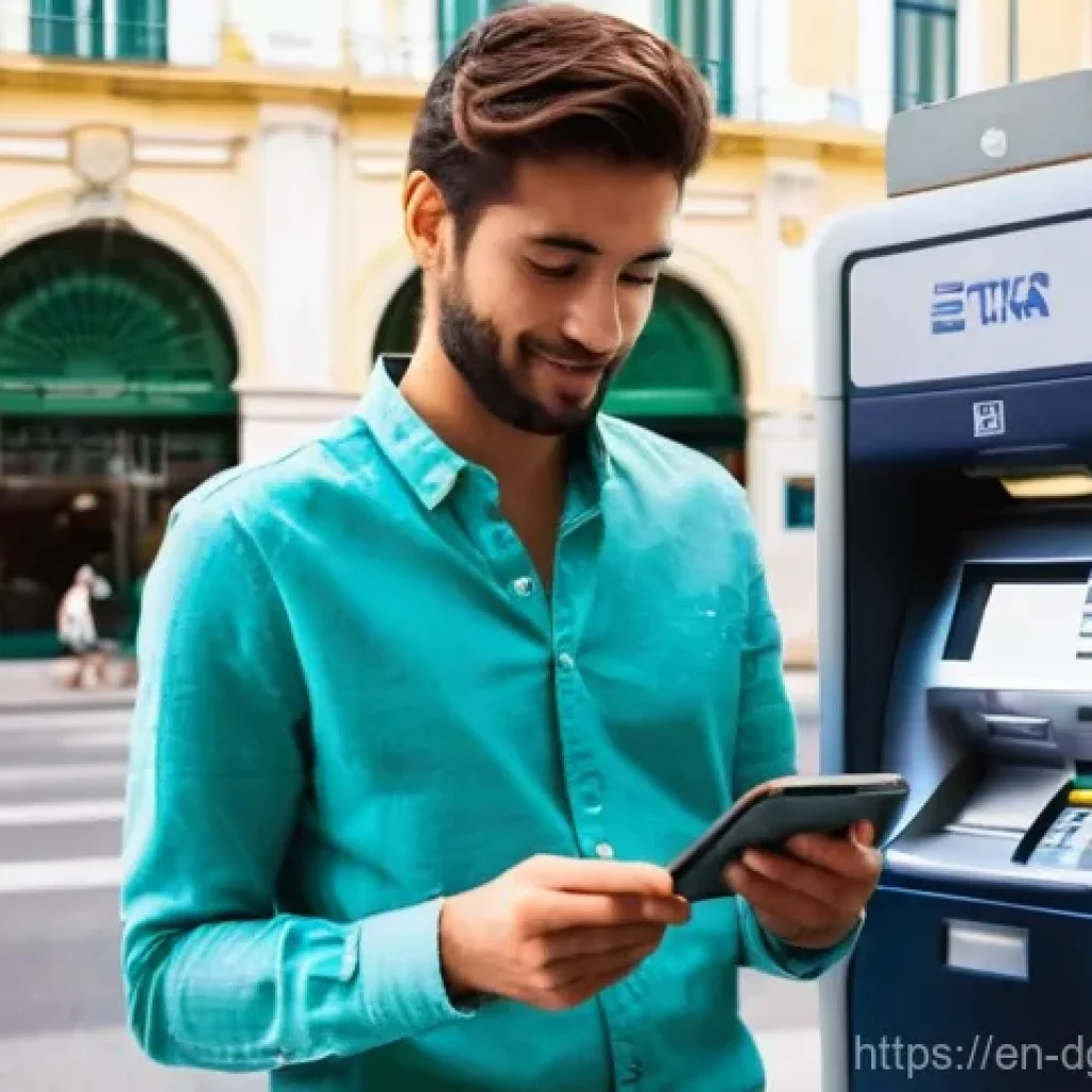 디지털 노마드로서의 재정 관리 - **Prompt:** A young, casually but modestly dressed digital nomad, perhaps wearing a light linen shir...