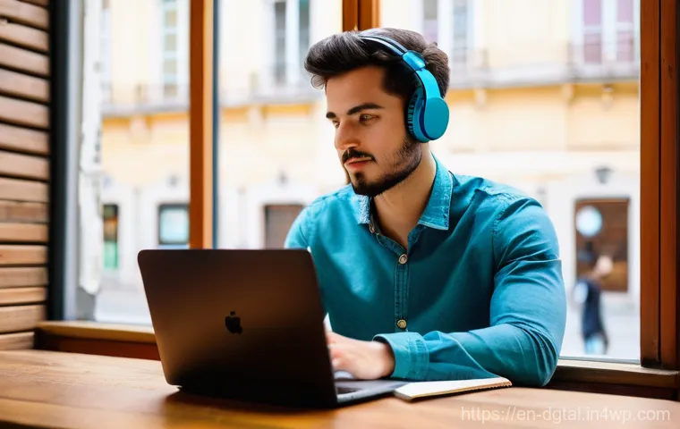 디지털 노마드의 시간에 대한 철학 - **Prompt 1: Focused Productivity in a Vibrant Cafe**
    A diverse young digital nomad, approximatel...