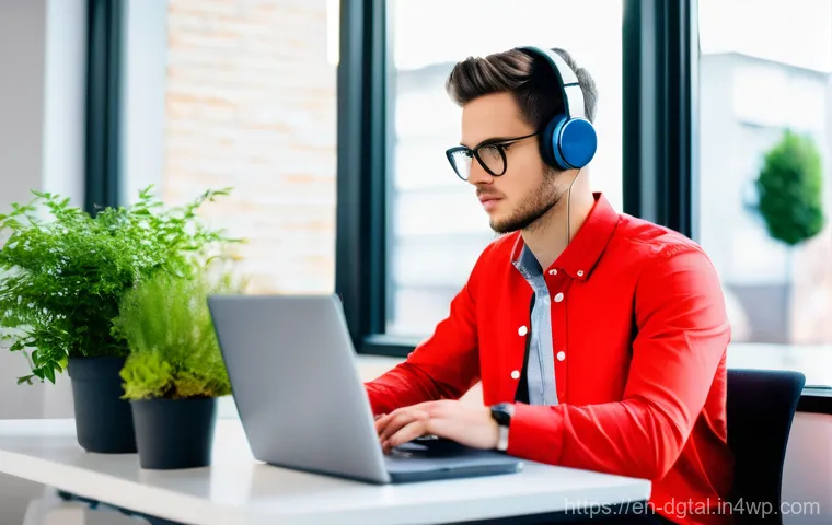 디지털 노마드 생활에 필요한 기술 - Prompt 1: Focused Productivity in a Vibrant Co-working Space**